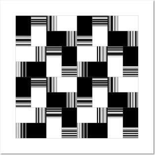 Black and White Rainbow Tiles Posters and Art